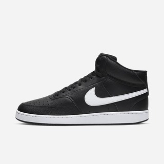 Pantofi Casual Nike Court Vision Mid Barbati Negrii Albi | CVAL-09617